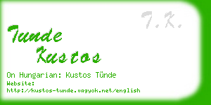 tunde kustos business card